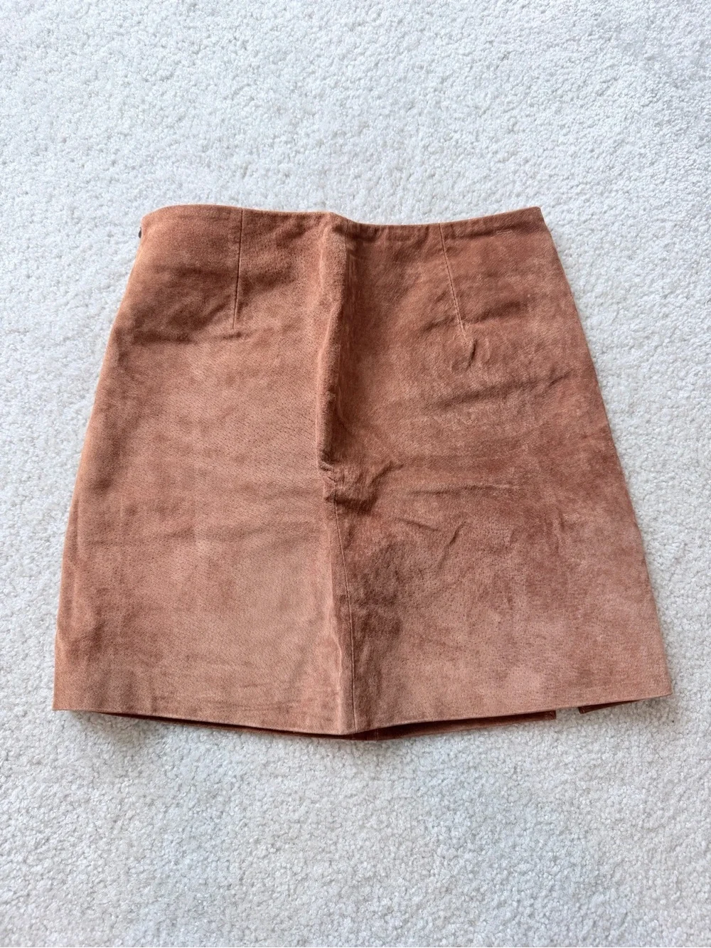BlankNYC El Dorado Double Buckle Suede Leather Mini Skirt Size 26 Boho Western